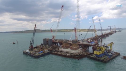 Строительство Крымского моста. Июнь 2017.